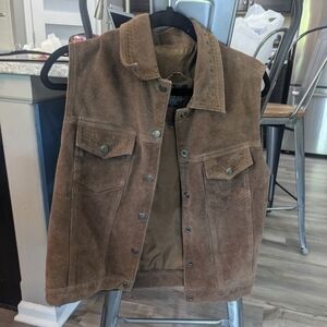 Vintage Agapo Collection Embroidered Leather Vest